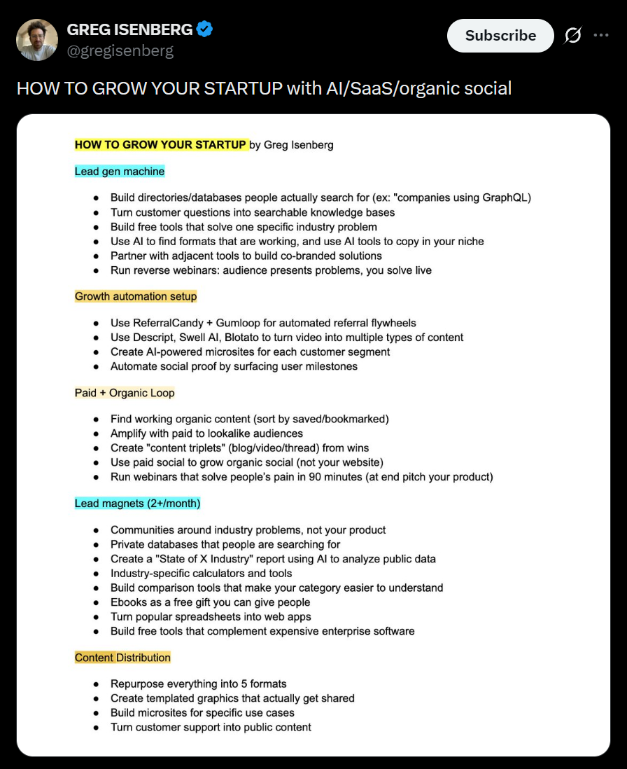 X post about lead generation systems