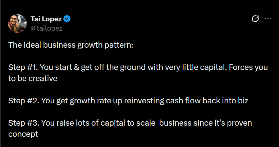 X post about growth stages
