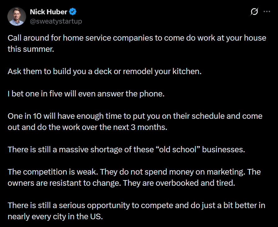 X post about answering phones