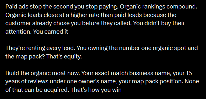 X post about family-owned businesses