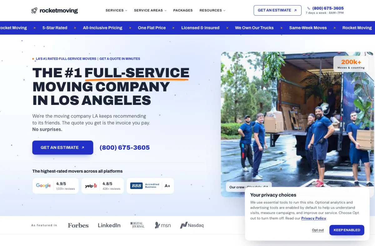 Rocket Moving website